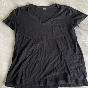 Madewell black picked v neck tee